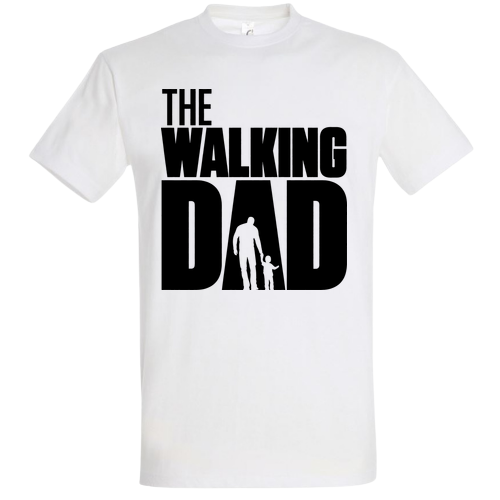 Tricou The Walking Dad – Design Alb pentru Tricou Negru