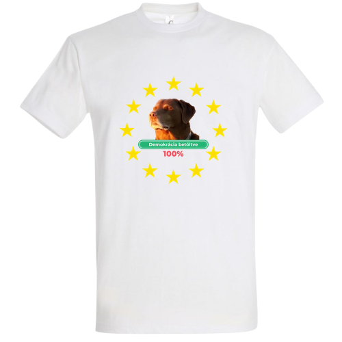100% Demokrácia Betöltve - Politikai Vicces Póló